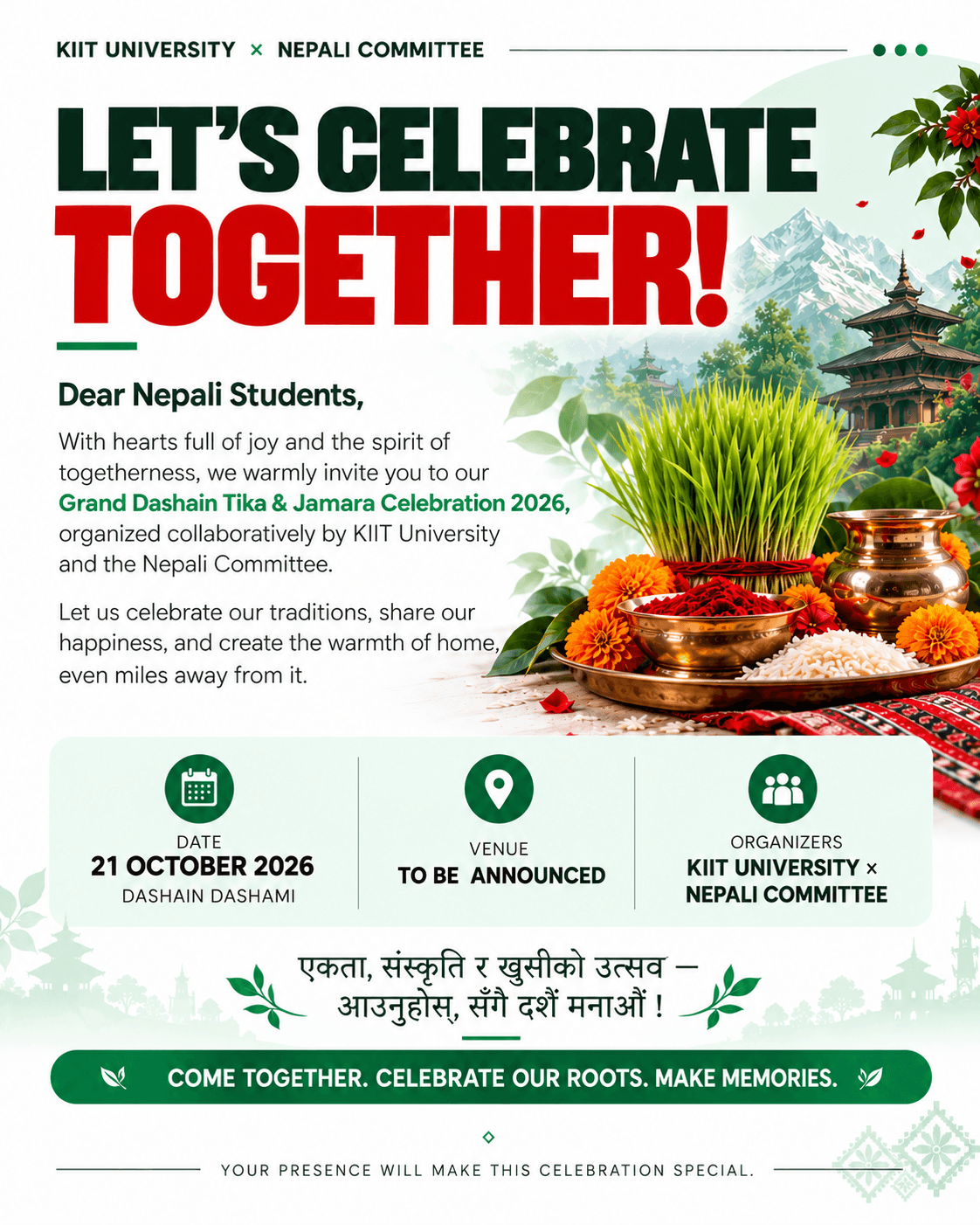 Grand Dashain Together: Nepali Cultural Celebration 2026